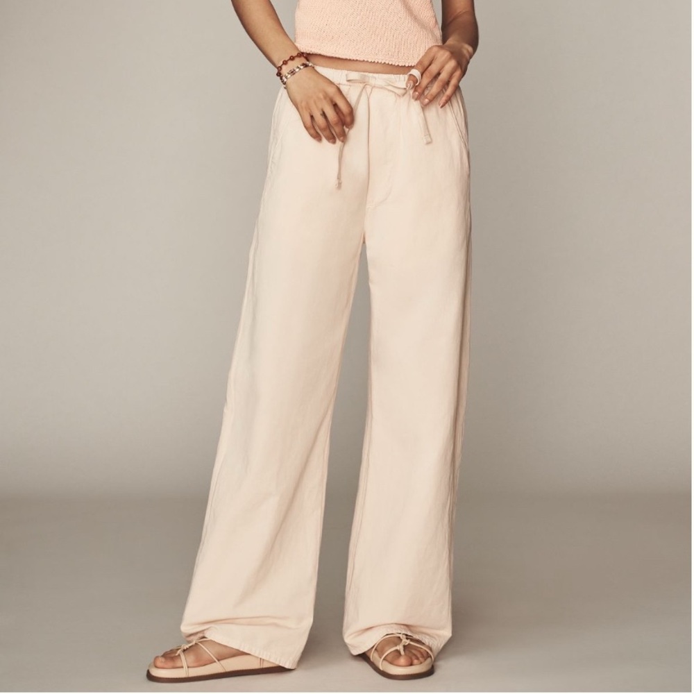 Citizens Of Humanity Wide Leg Drawstring Pants in Blush small 4-6